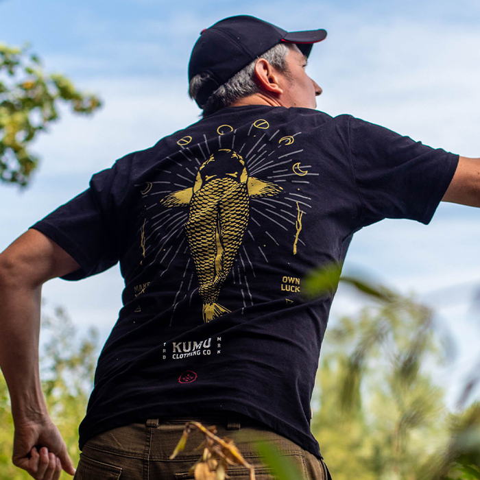 Kumu Make Your Own Luck Fishing T-Shirt In Use 5