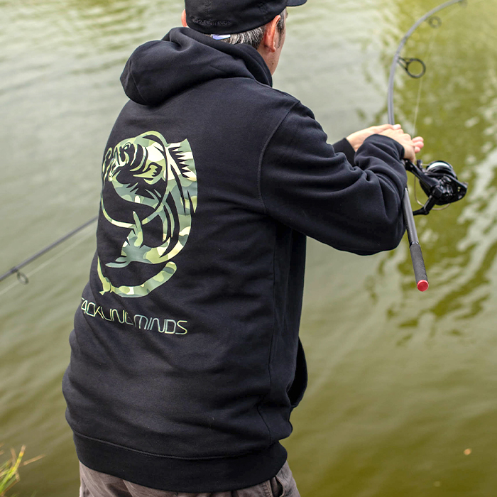 Tackling Minds Ultra Premium Black DPM Camo Fishing Hoodie