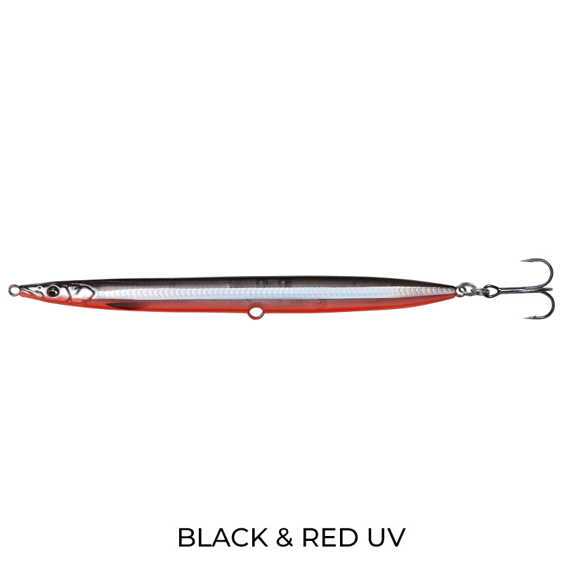 Savage Gear Sandeel Pencil Lure 12.5cm Black & Red UV