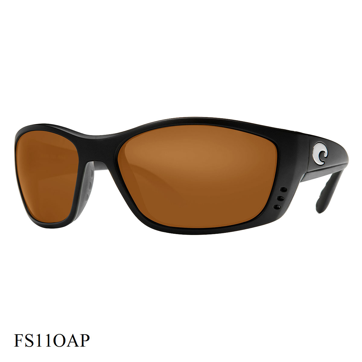 Costa Del Mar Fisch Sunglasses Black Frame Amber Lenses