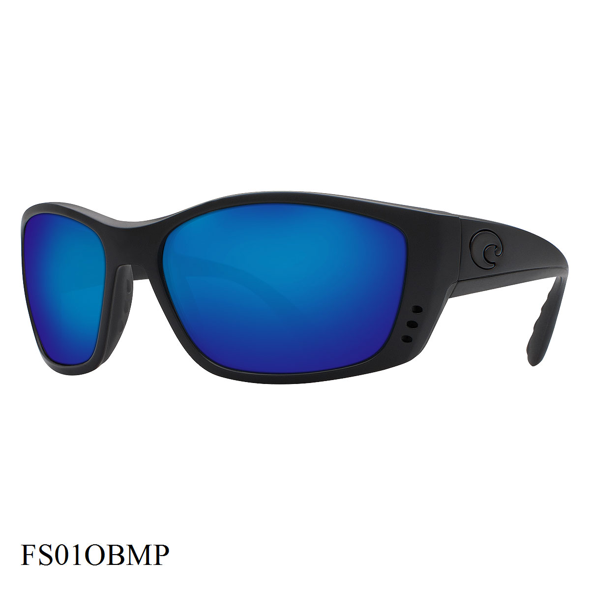 Costa Del Mar Fisch Sunglasses Blackout Frame Blue Lenses