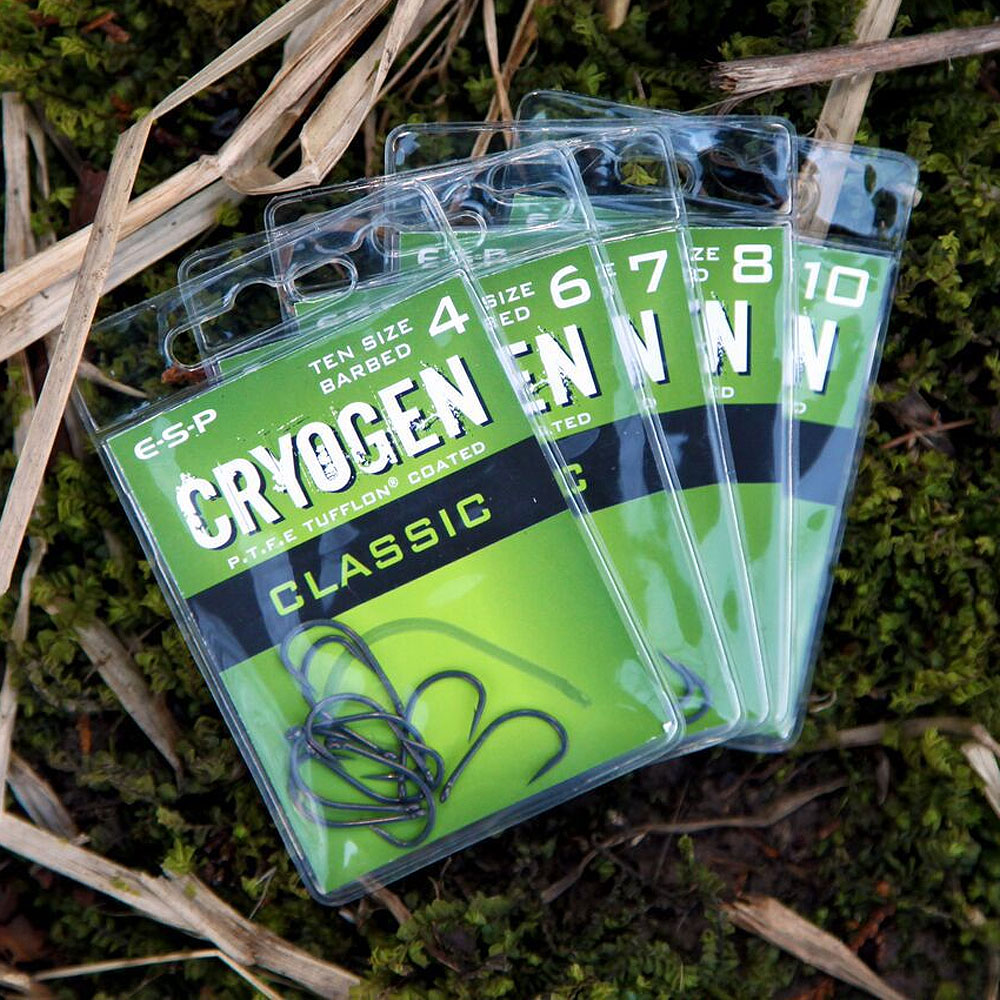 ESP Cryogen Classic Barbed Fishing Hooks Packaging Sizes