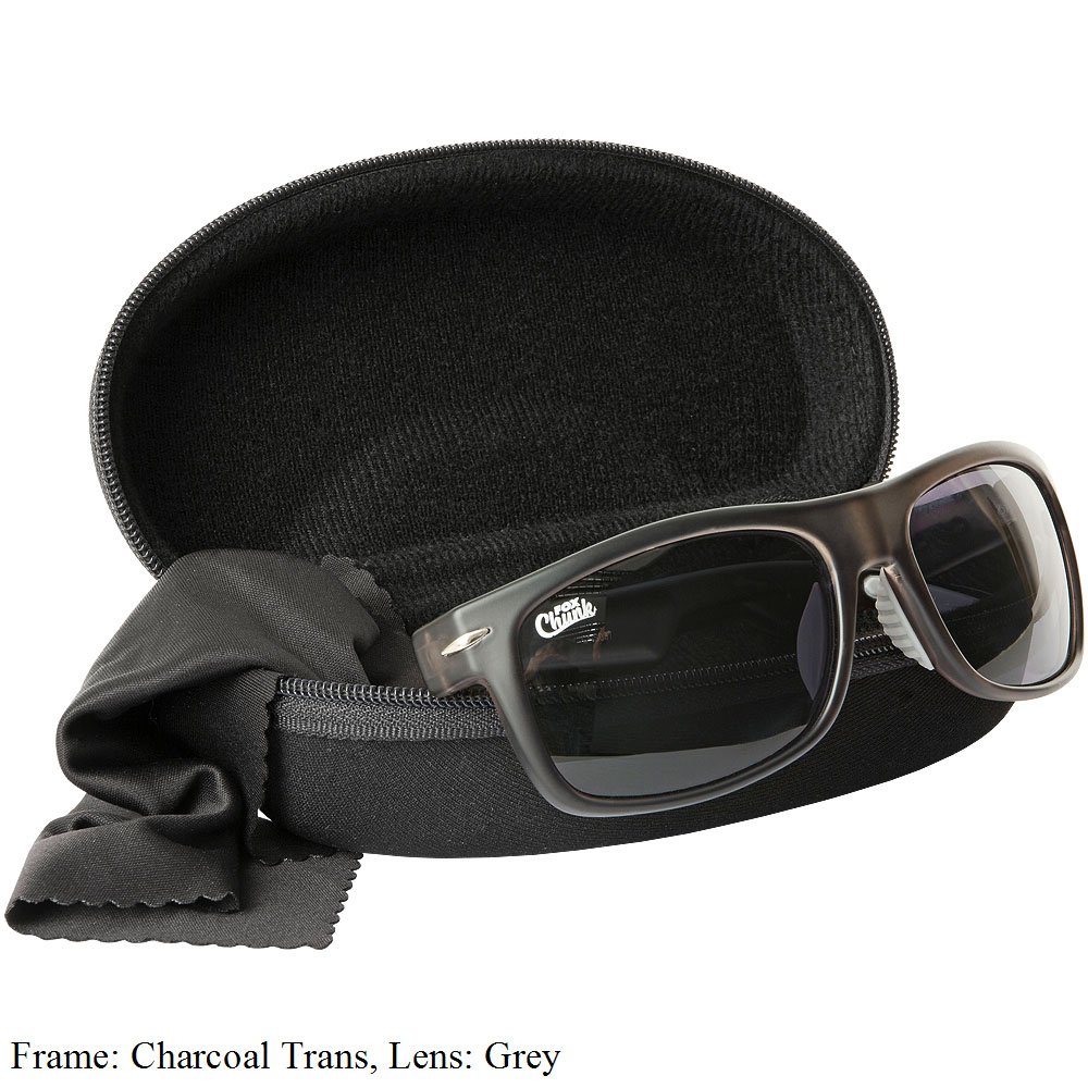 Fox Chunk Avius Sunglasses Charcoal Trans Frame Grey Lenses Case