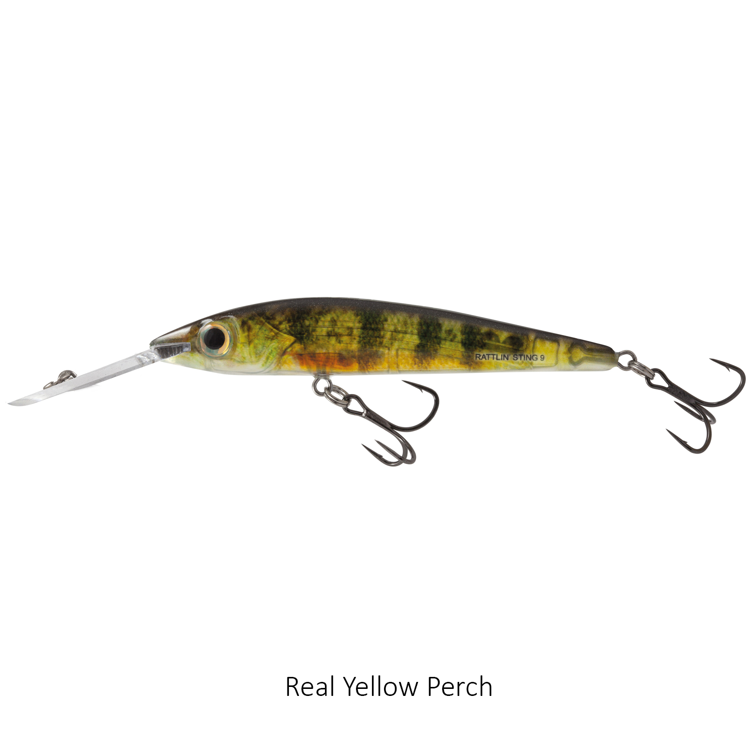 Salmo Rattlin Sting Deep Runner 9cm Lure Real Yellow Perch