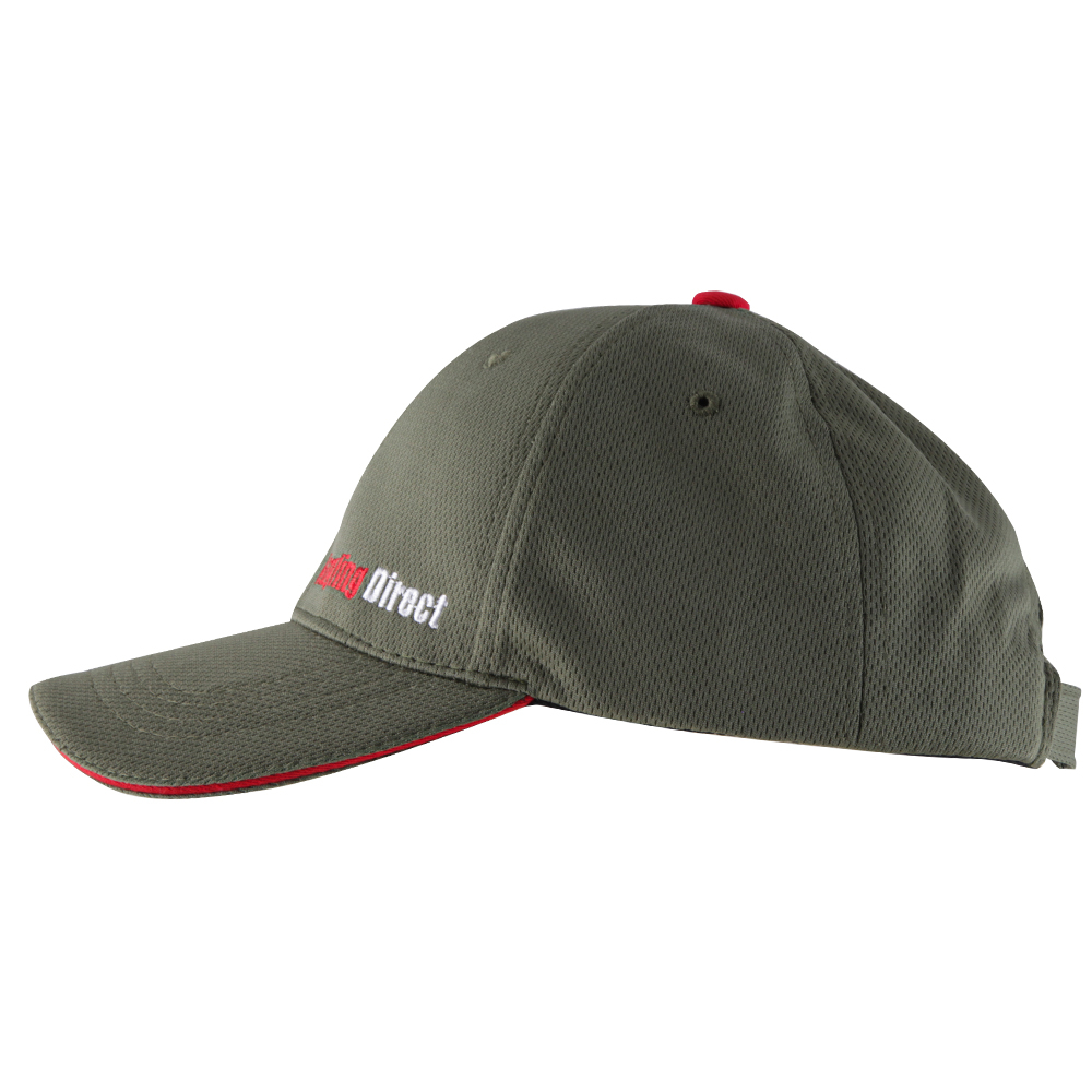 AD Fishing Baseball Caps Olive & Red Side