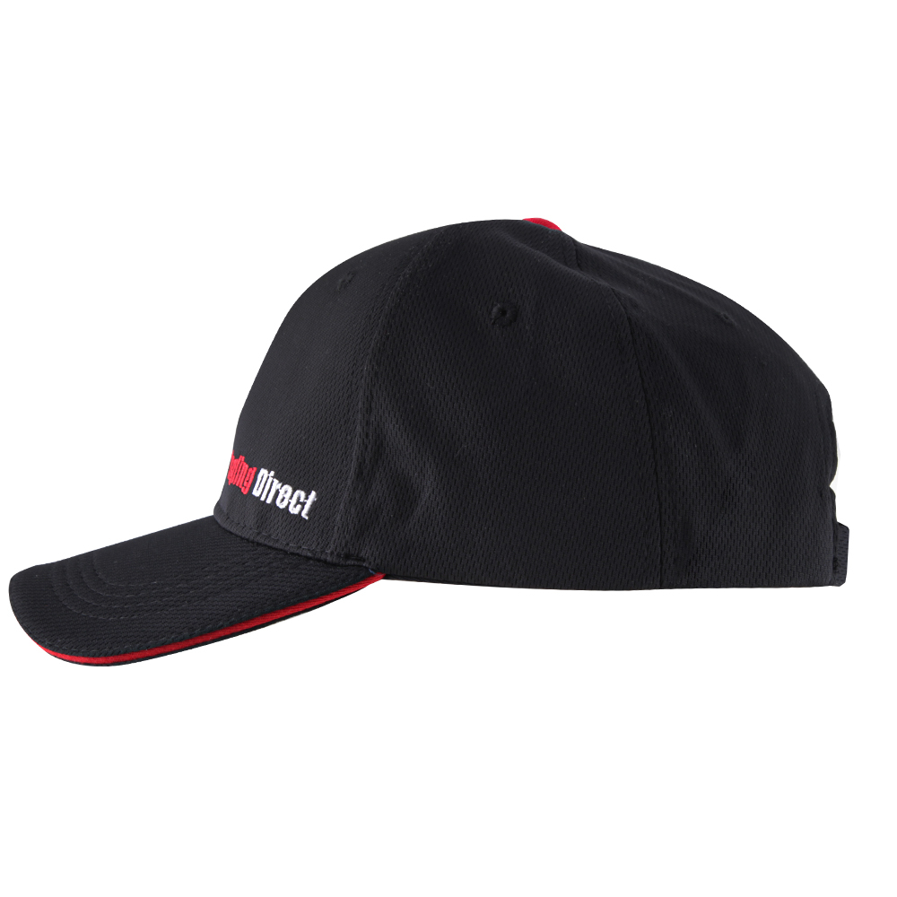 AD Fishing Baseball Caps Black & Red Side