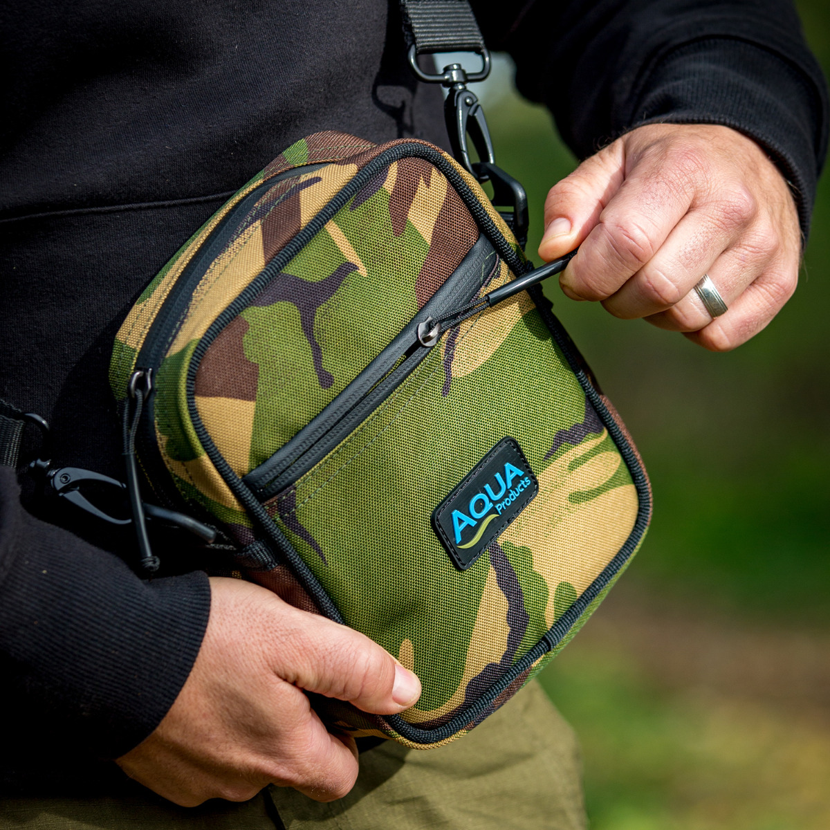 Aqua DPM Security Fishing Pouch In Use 5