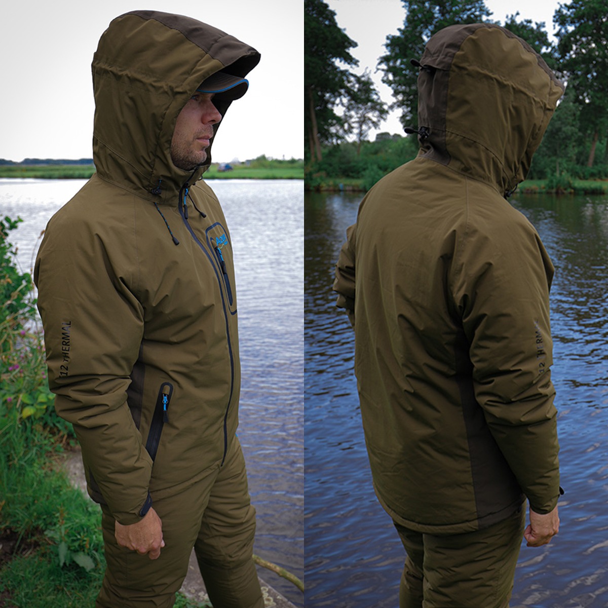 Aqua F12 Thermal Fishing Jacket In Use 2