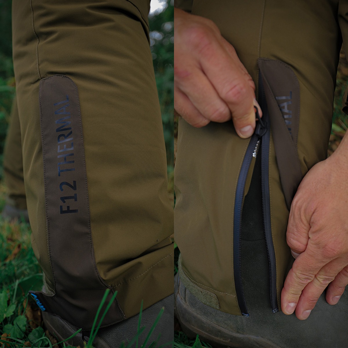 Aqua F12 Thermal Fishing Trousers Close Up Leg