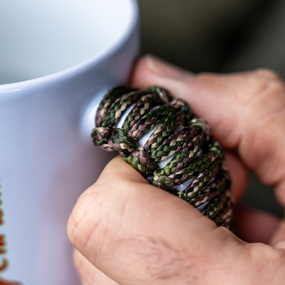 Paracord Handle Christmas Edition Mug In Use 7