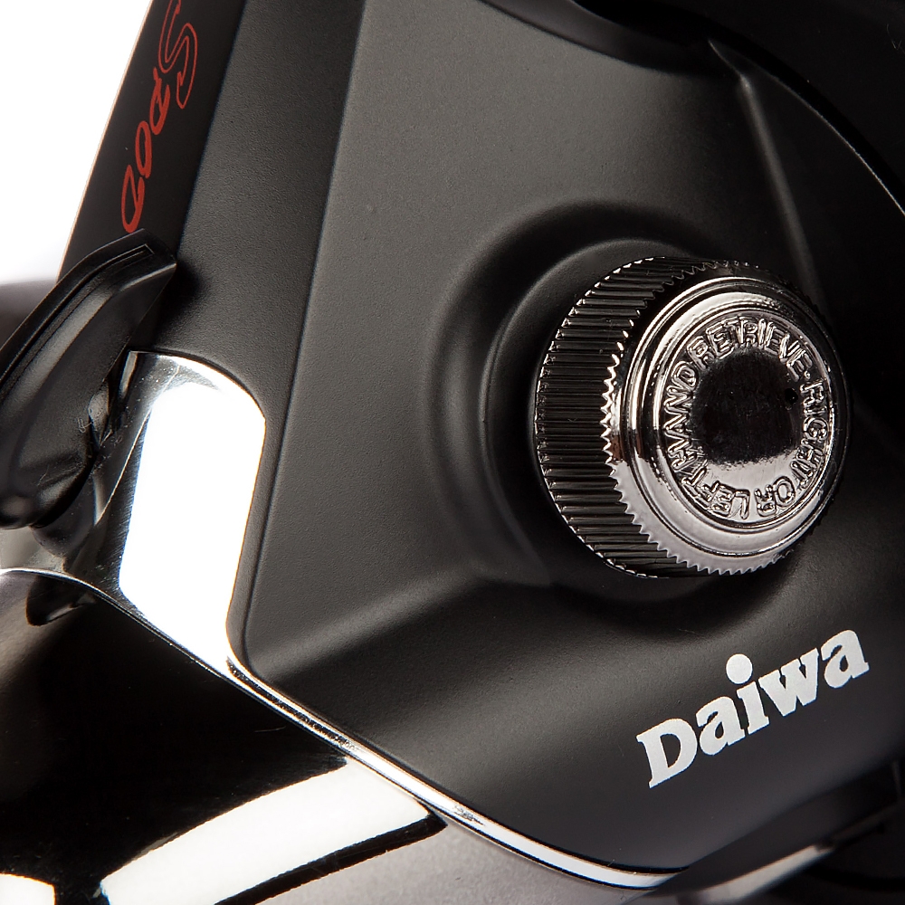 Close Up Of Emblem Spod Reel With Daiwa Branding