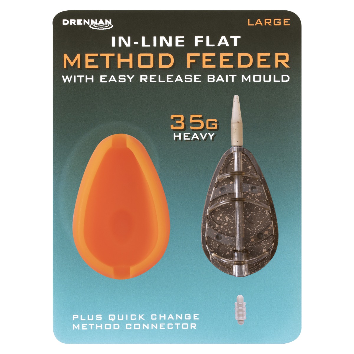 Drennan In Line Flat Method Fishing Feeder With Mould 35g Heavy