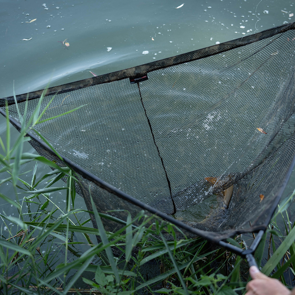 Advanta 42 Inch Camo Mesh Landing Net & 6ft 2 Piece Handle In Use 3