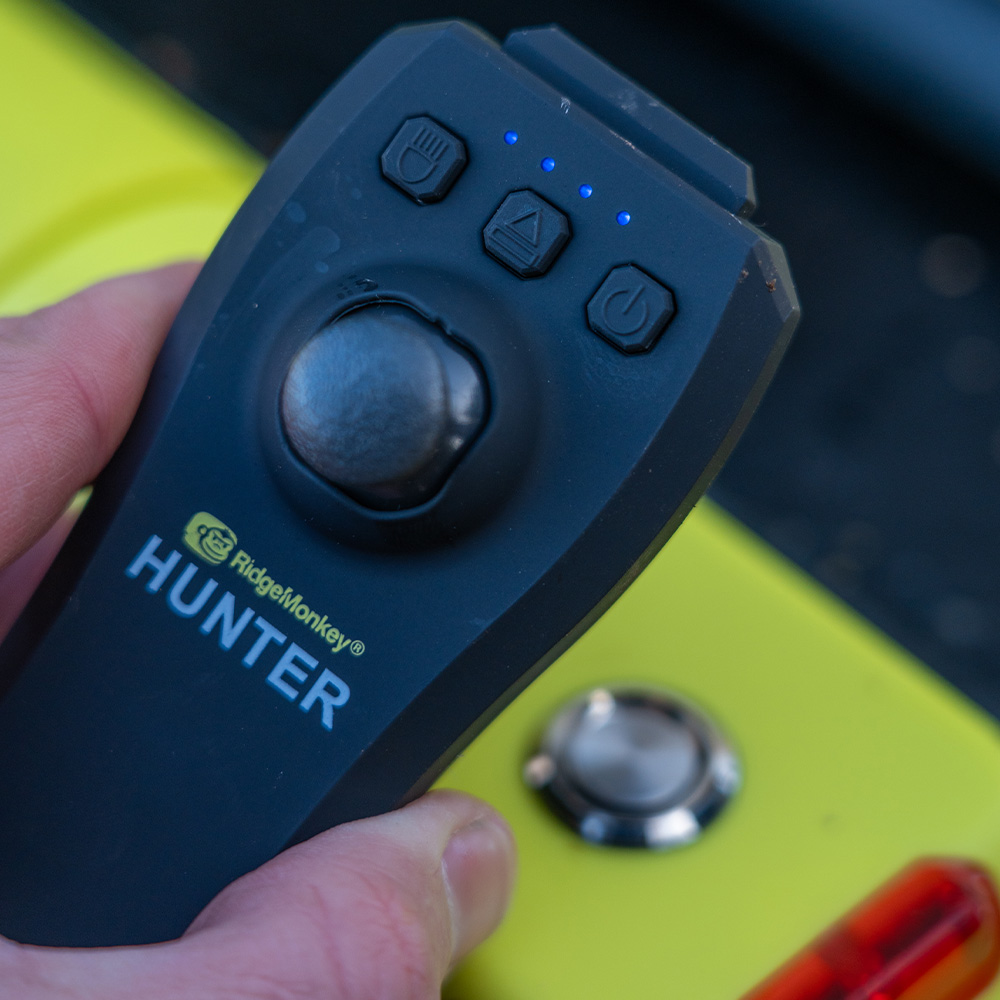 RidgeMonkey Hunter 750 Bait Boat - Hi-Viz & Echo Edition In Use 9