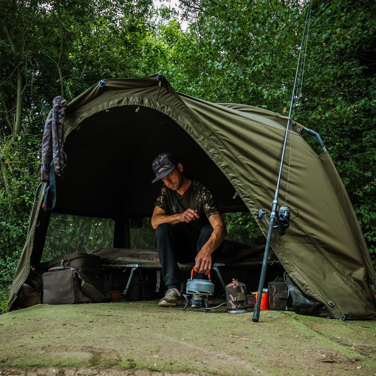 Fox Frontier XD Fishing Bivvy In Use 2