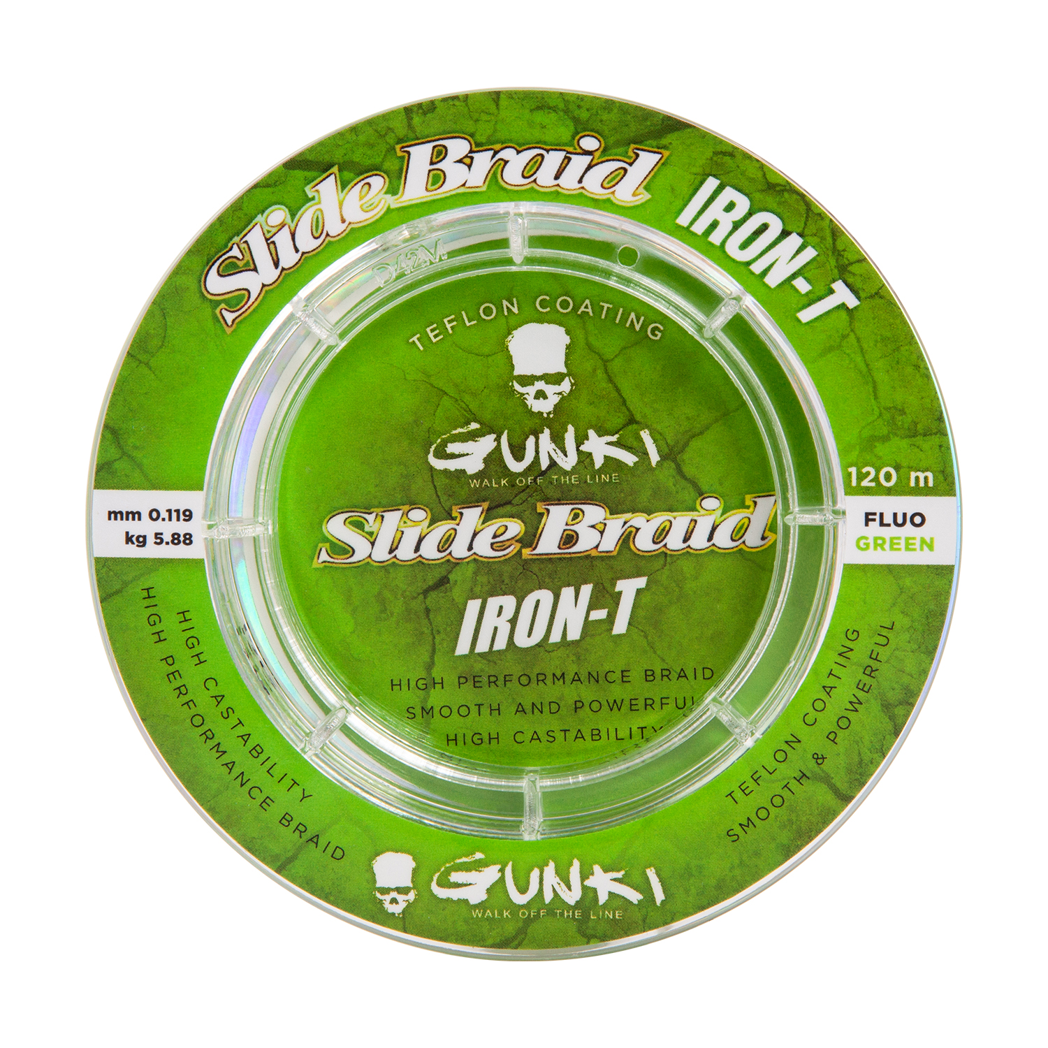 Gunki Slide Braid Iron T Flouro Green 0.119mm