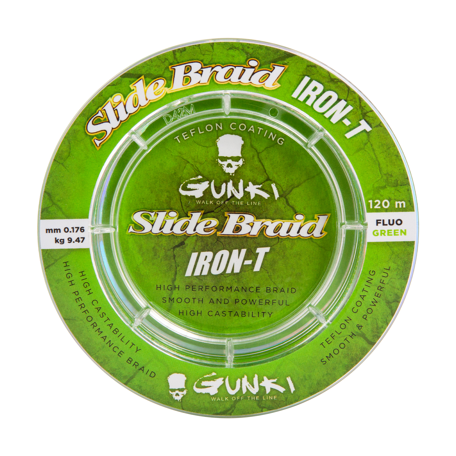 Gunki Slide Braid Iron T Flouro Green 0.176mm
