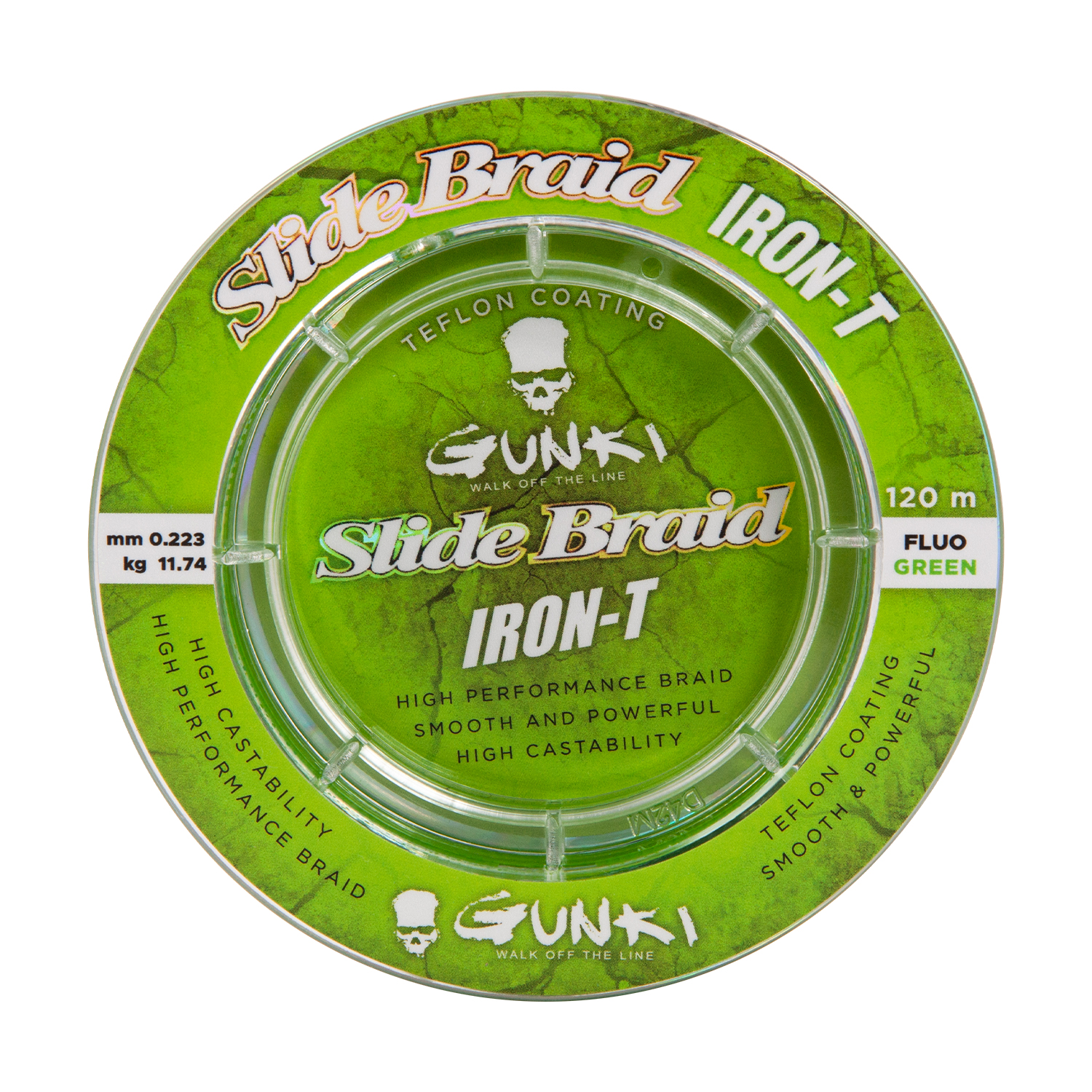 Gunki Slide Braid Iron T Flouro Green 0.223mm
