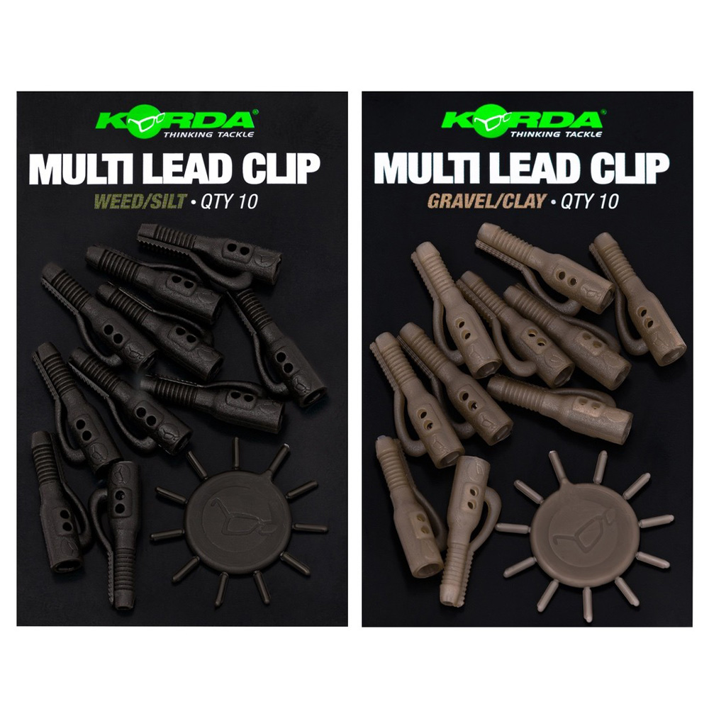 Korda Multi Lead Clips Weed/Silt & Gravel/Clay