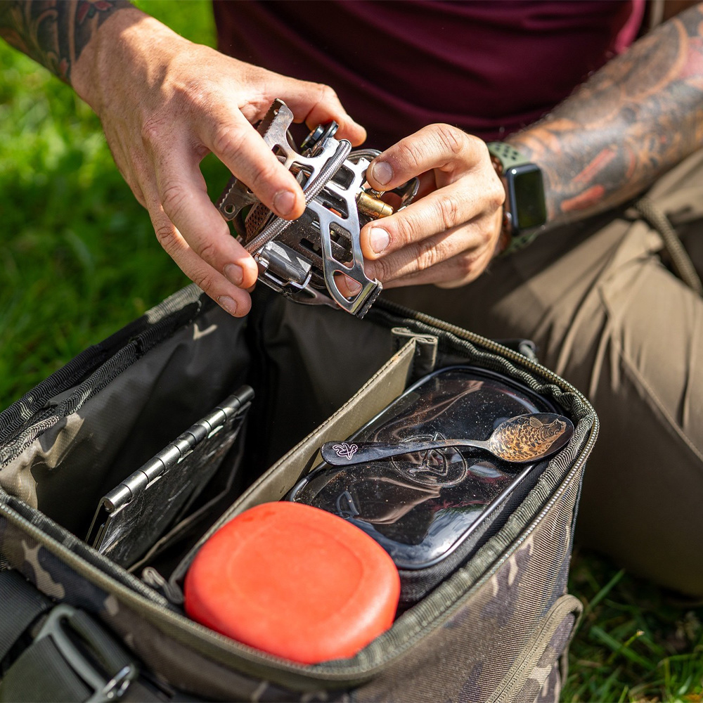 Korda Compac Dark Kamo Cookware Bag In Use 3