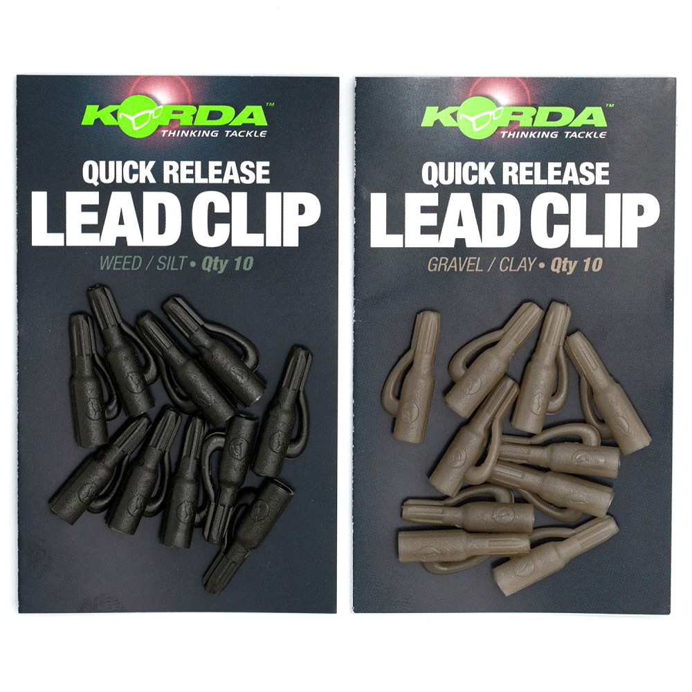 Korda Quick Release Fishing Lead Clip Weed/Silt & Clay Options