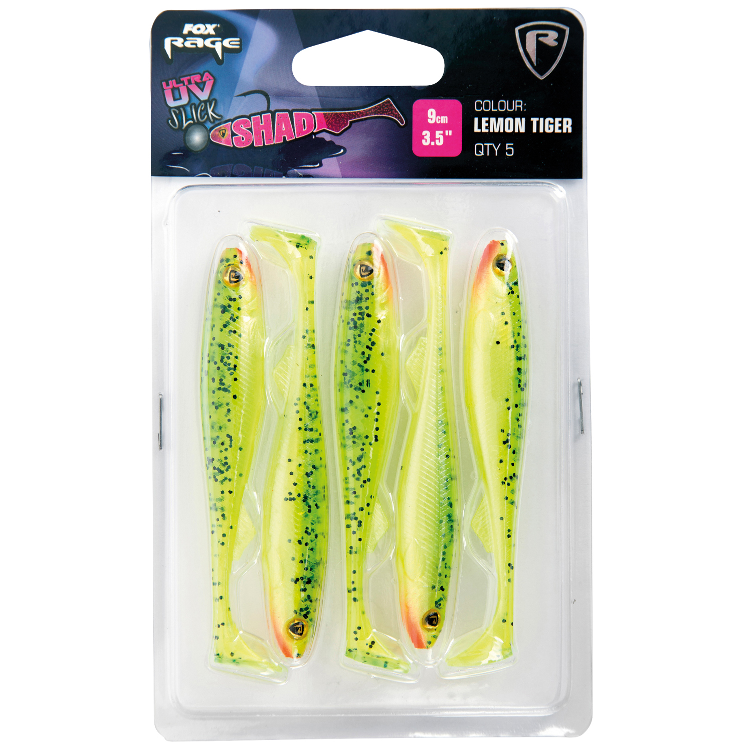 Fox Rage Slick Shad Ultra UV Lures 9cm Lemon Tiger