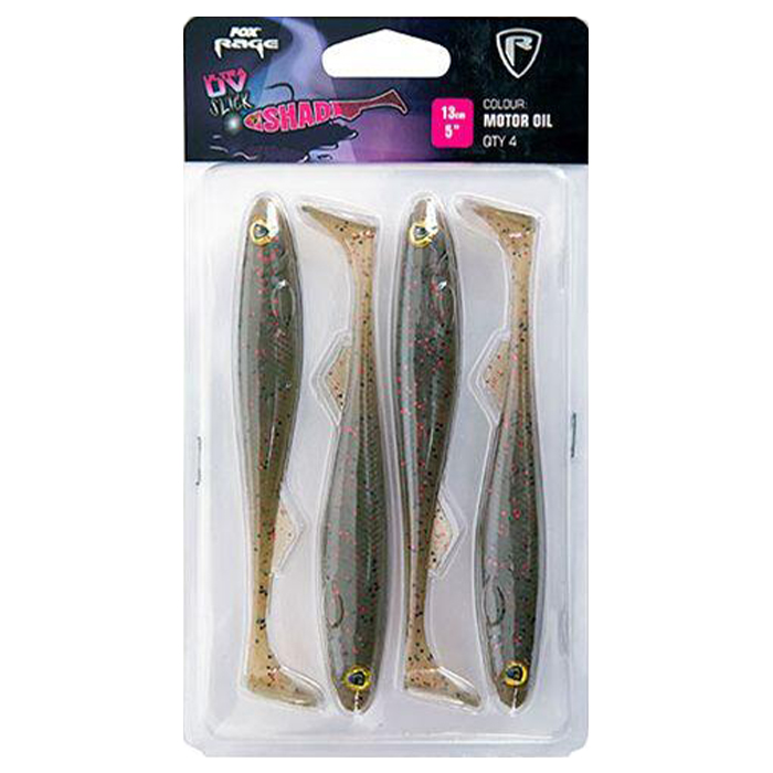 Fox Rage Slick Shad Ultra UV Lures 13cm Motor Oil