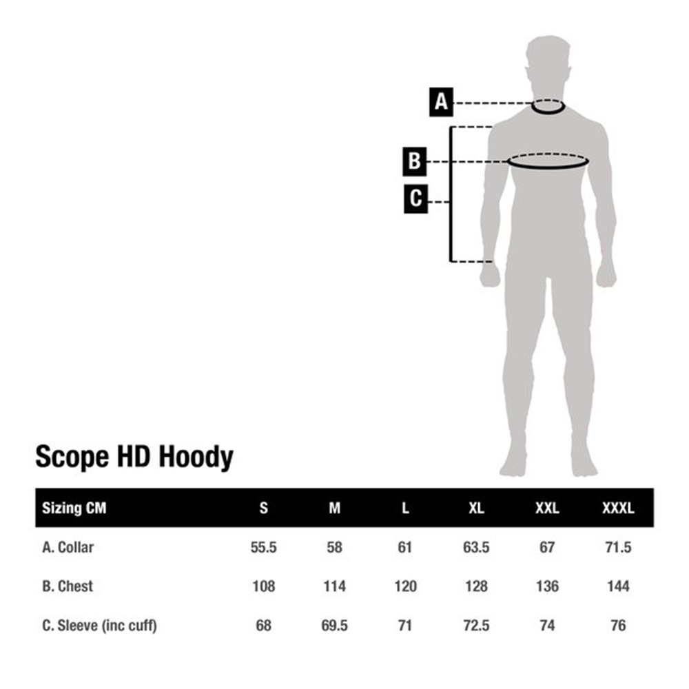 Nash Scope HD Hoodie Size Guide