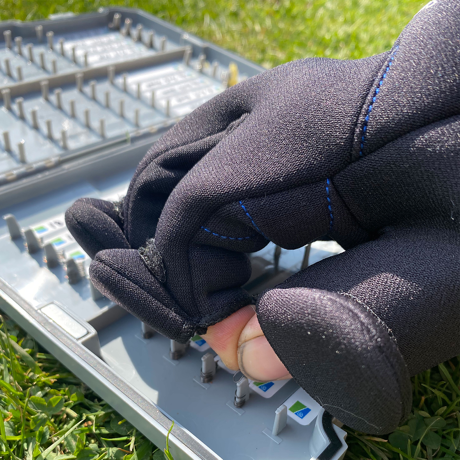 Preston Neoprene Fishing Gloves In Use