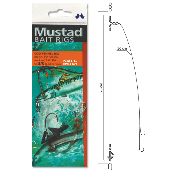 Mustad Cod Pennel Fishing Rig