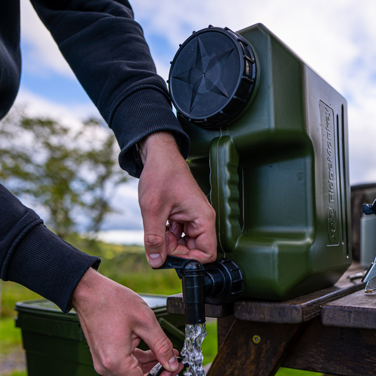 RidgeMonkey Heavy Duty Fishing Water Carrier In Use