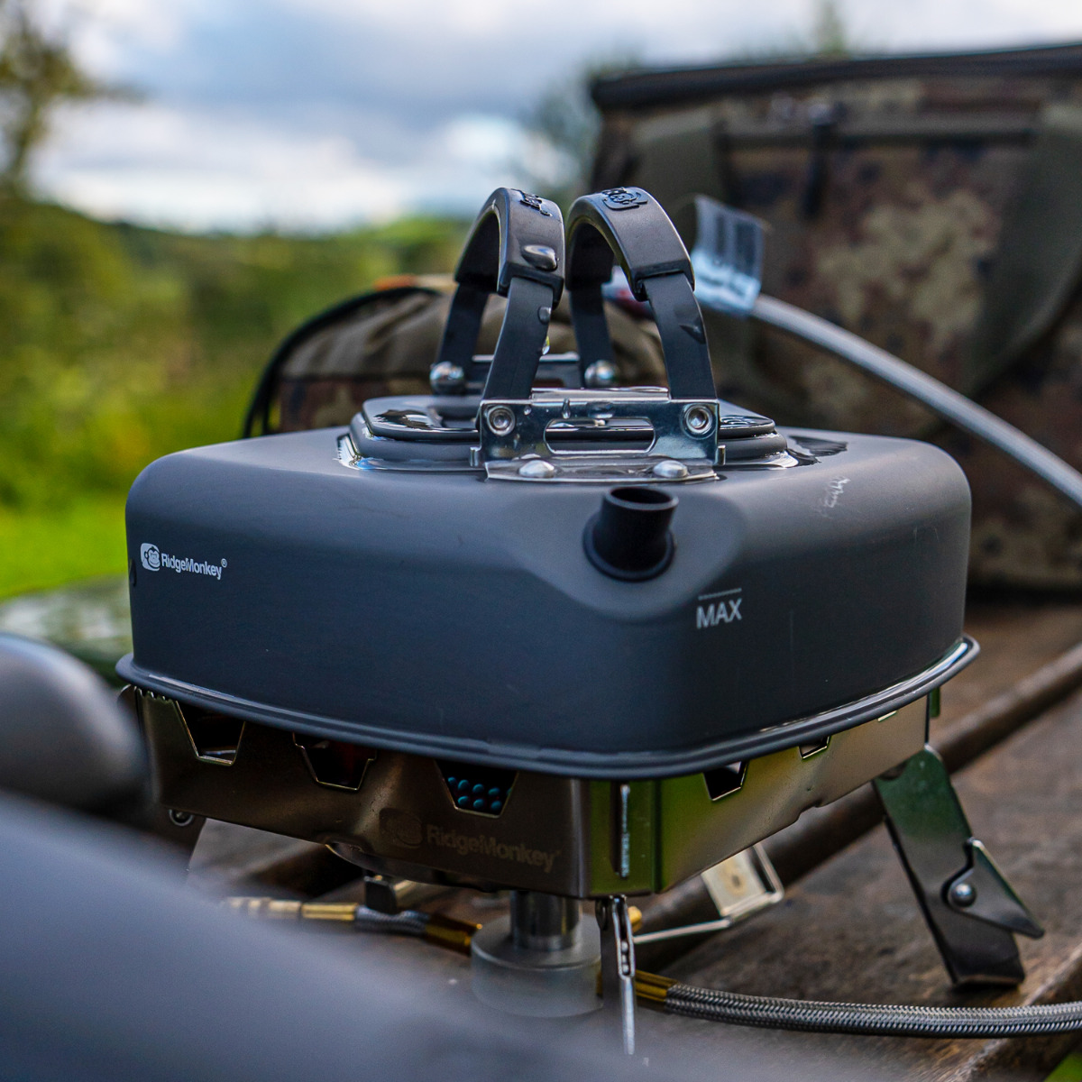 RidgeMonkey Square Fishing Kettle In Use 5