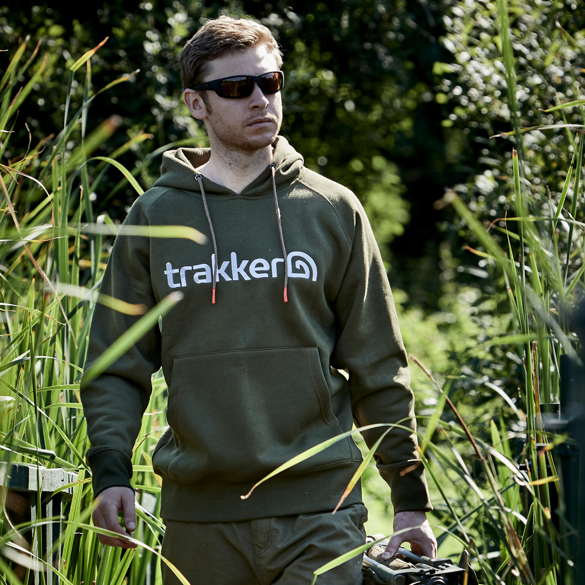 Trakker Logo Fishing Hoodie In Use