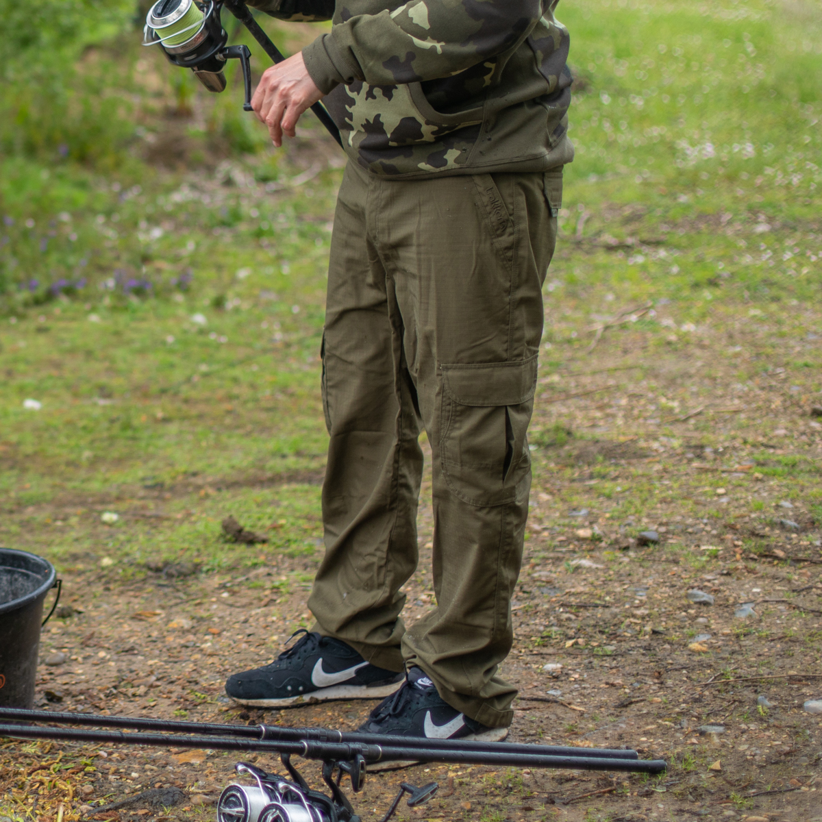 Trakker Ripstop Fishing Combat Trousers In Use 2