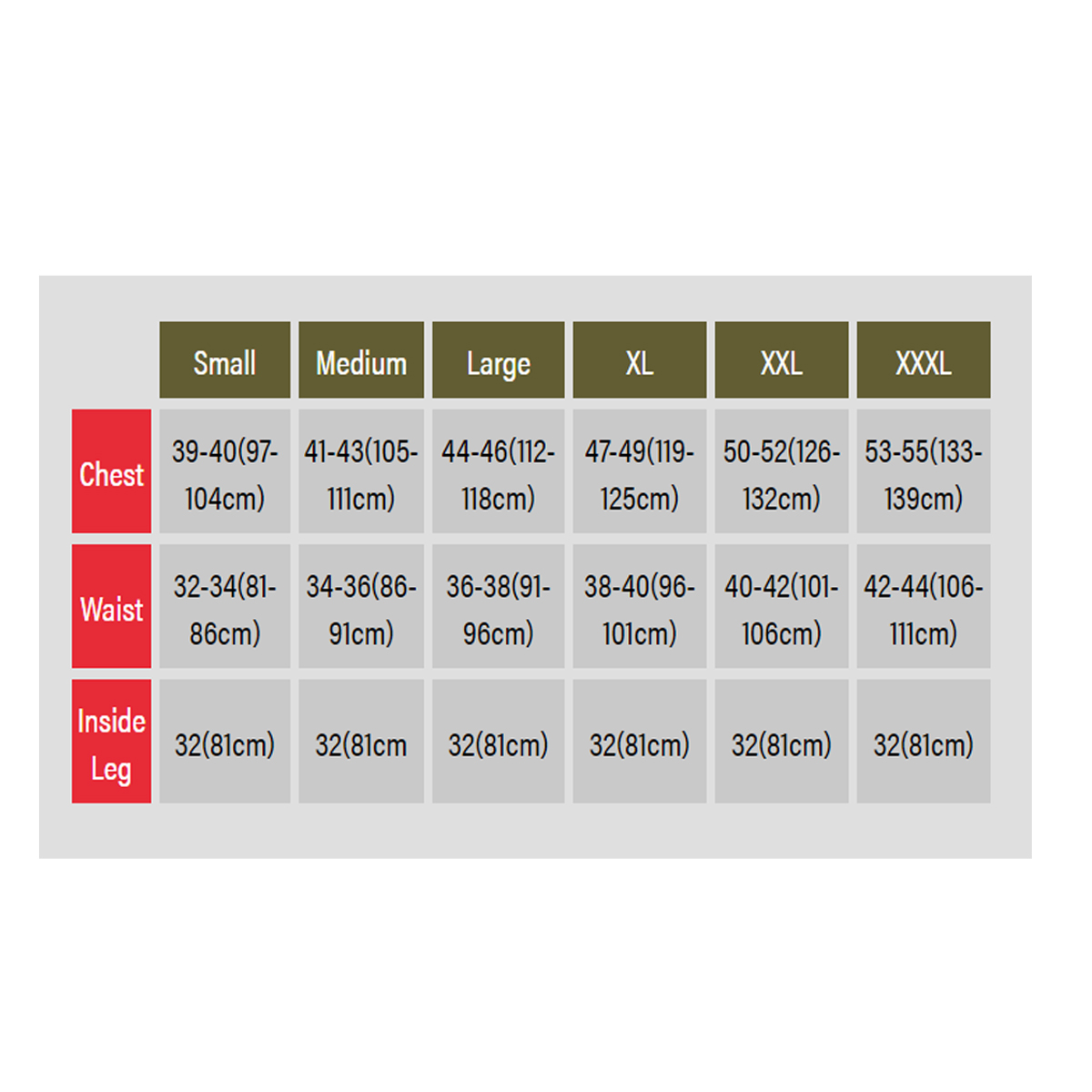 Trakker Cyclone Fishing T-Shirt Size Guide