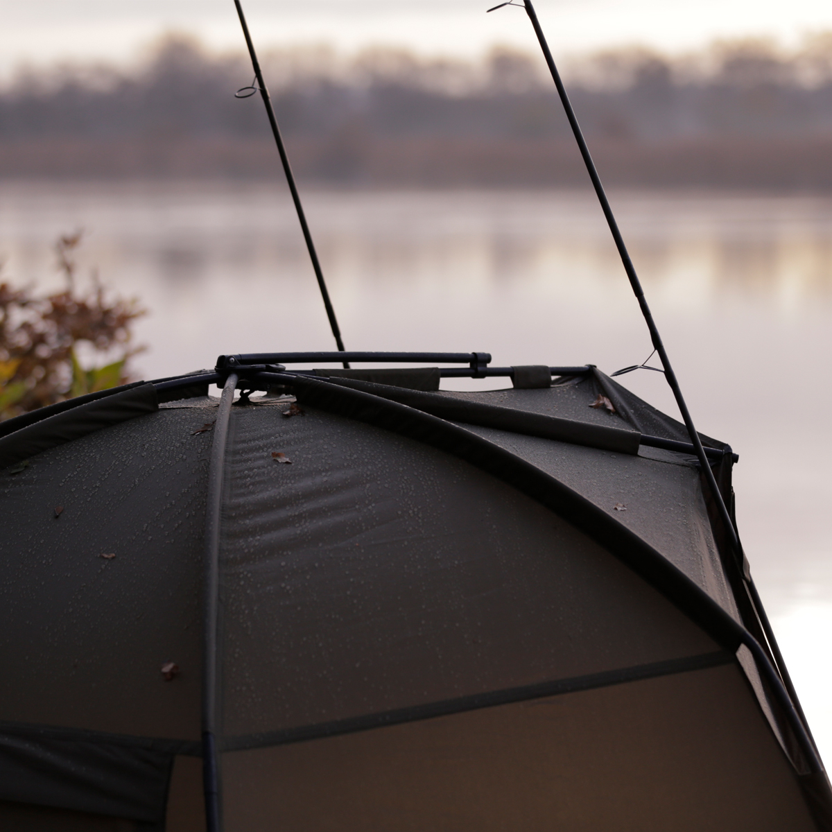 Trakker Tempest Fishing Brolly 100T In Use  5