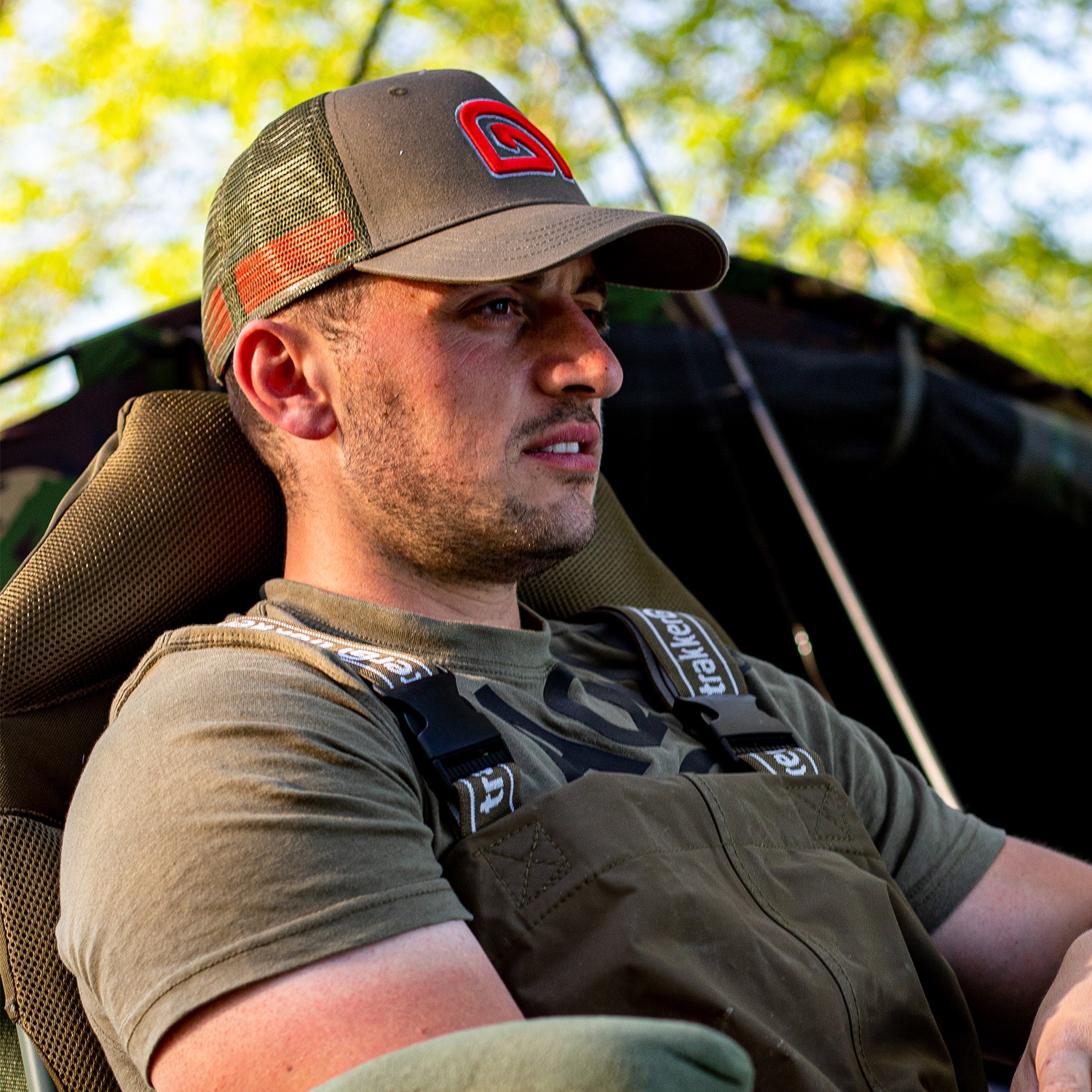 Trakker Trucker Fishing Cap In Use 3