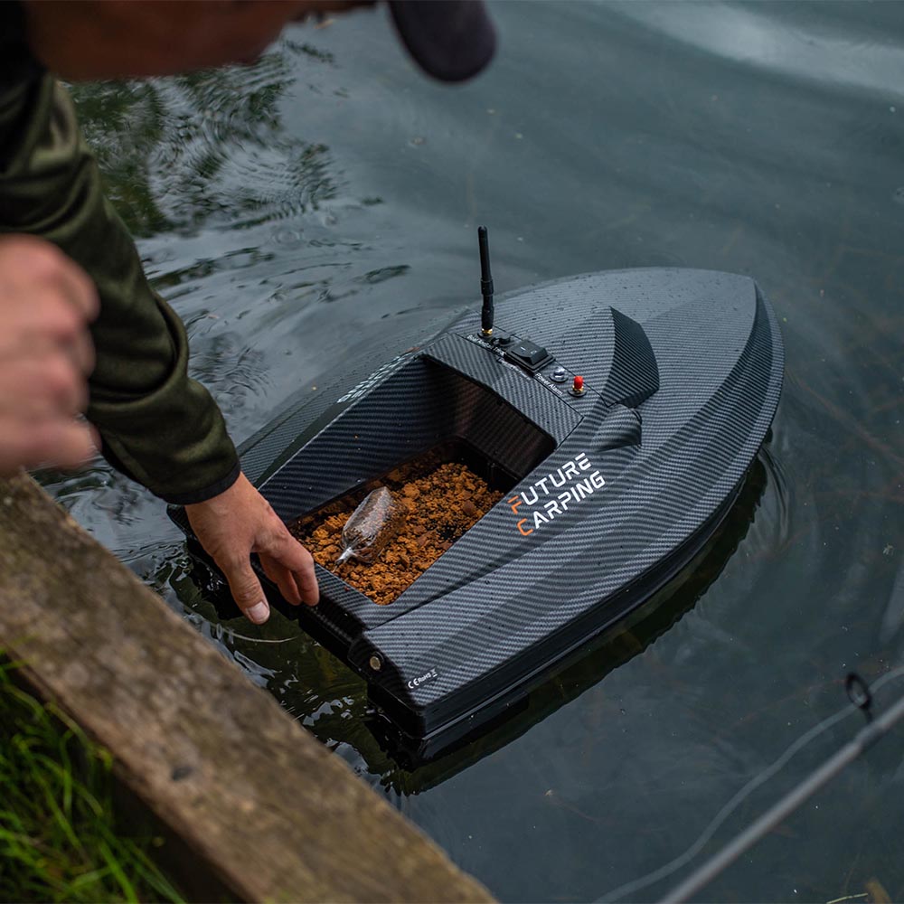 Future Carping V60 Carbon Fishing Bait Boat In Use 3