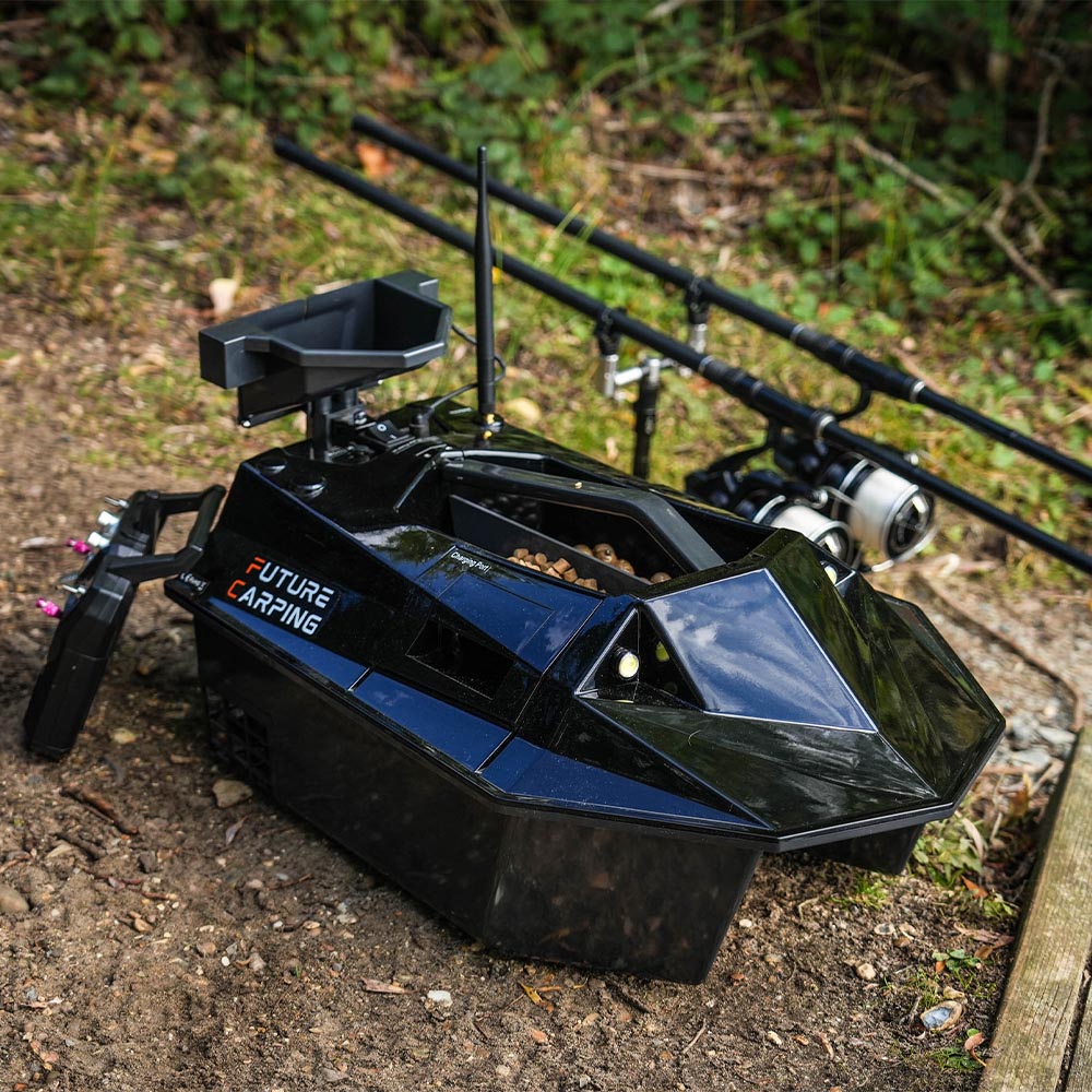 Future Carping V70 Black Fishing Bait Boat In Use 6