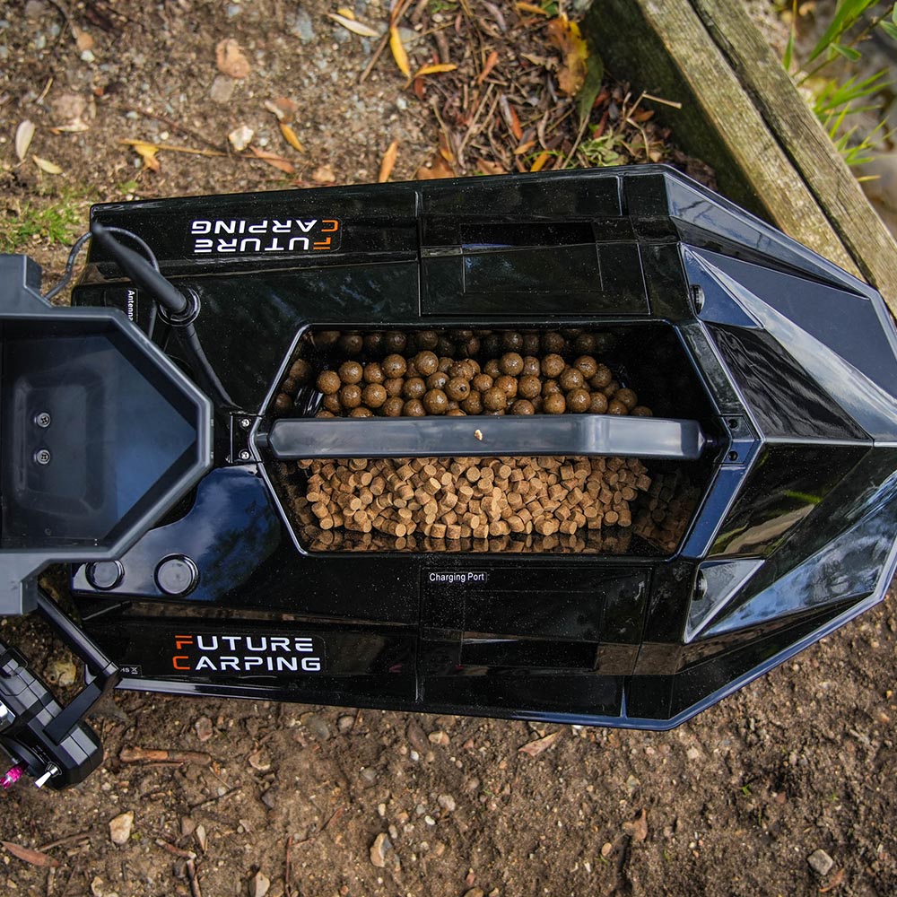 Future Carping V70 Black Fishing Bait Boat In Use 4