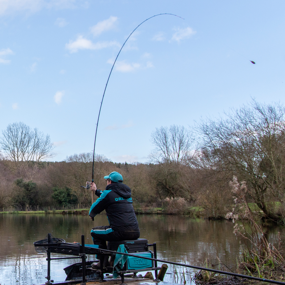 Drennan Vertex 11ft Carp Feeder Fishing Rod In Use